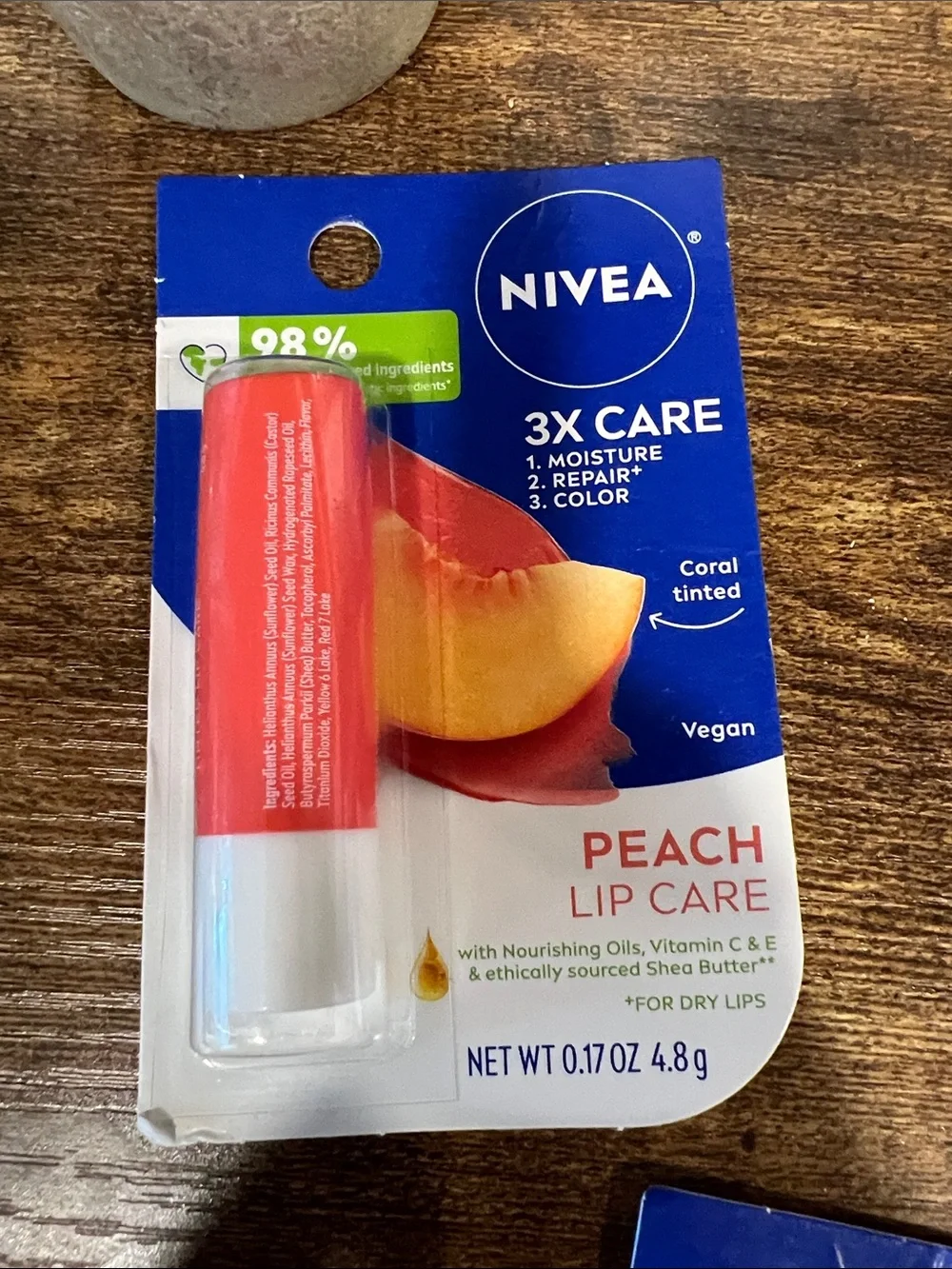 Nivea Lip Care Bundle 4 Pc Sealed Peach Care Cherry Ruby Tinted Shimmer